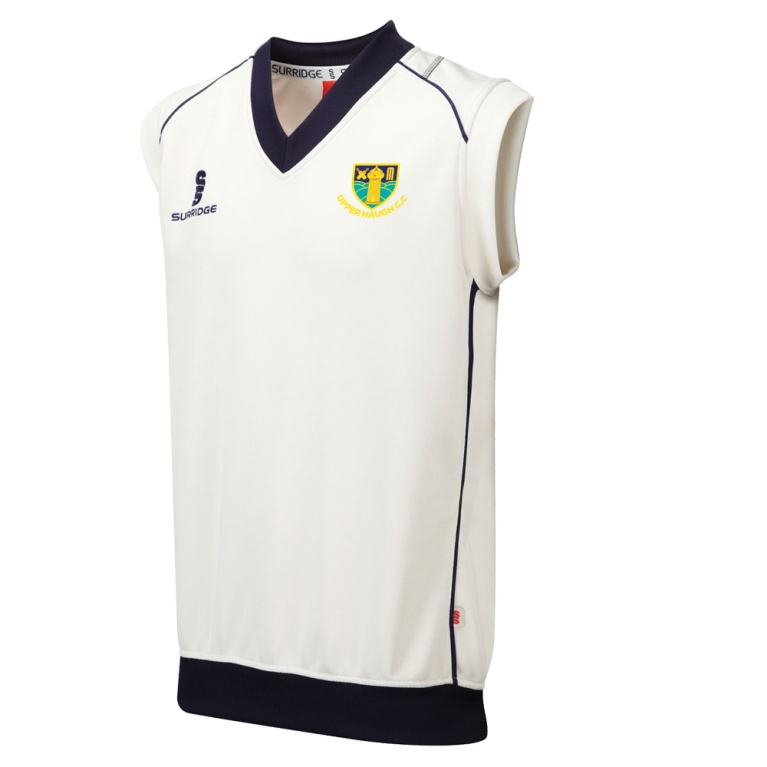 Curve Sleeveless Sweater - Navy Trim