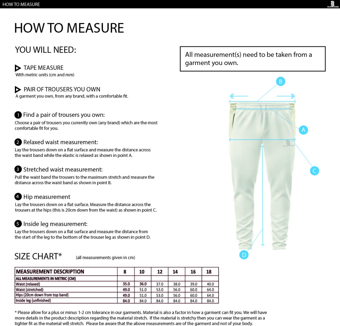 Ergo Playing Pant - Women's Fit - Ivory - Size Guide