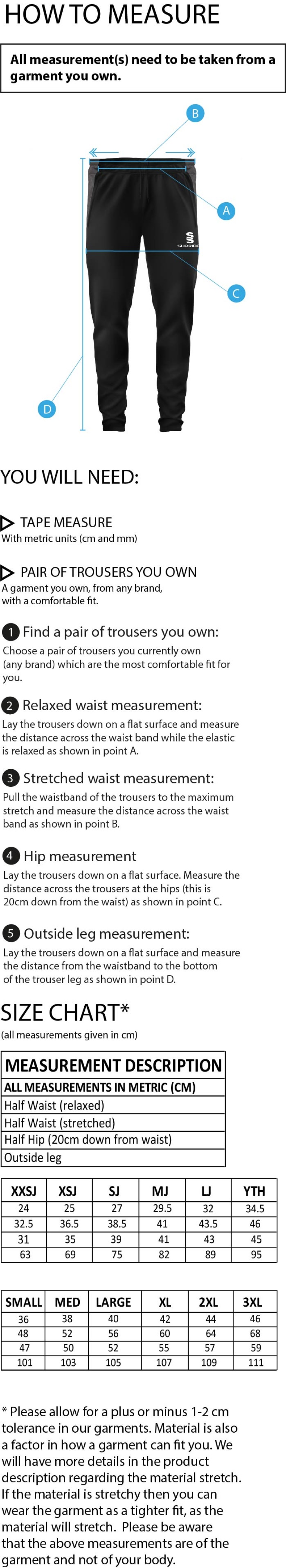 Dual Skinny Pant - Navy - Size Guide