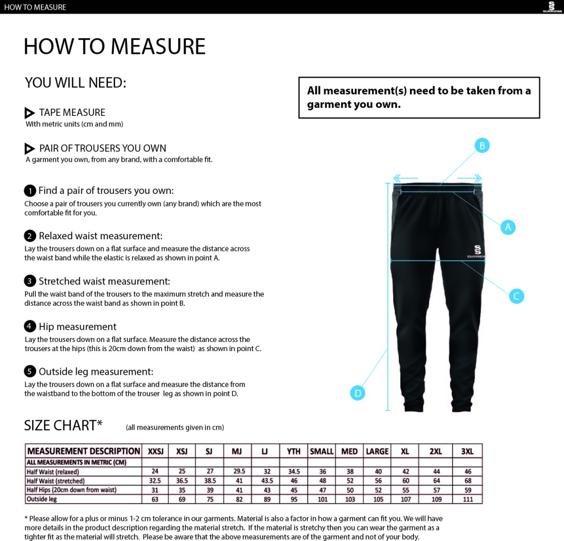 Dual Skinny Pant - Black - Unisex Fit - Size Guide